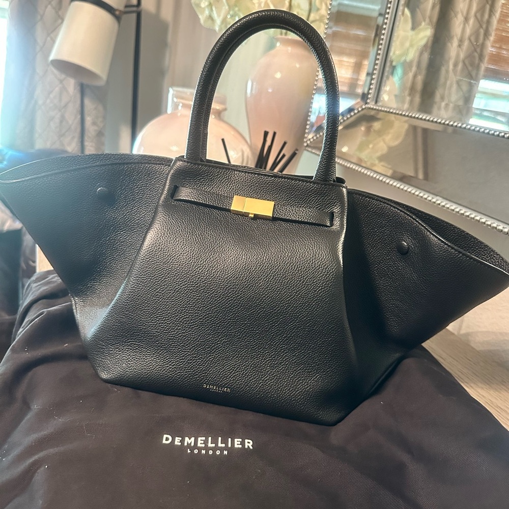 DeMellier Elegant Black Tote with Gold Accent